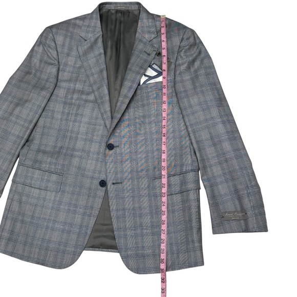 Daniel Cremieux Loro Piana 40R 34W Loro Piana Wool & Silk Blue Check Suit NWT - Picture 6 of 16